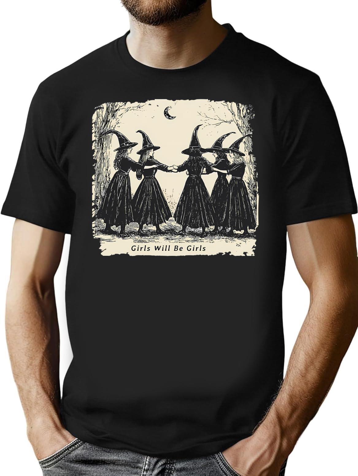Vintage Girls Will Be Girls T-Shirt for Men & Women, T-Shirts Graphic Tee - Black