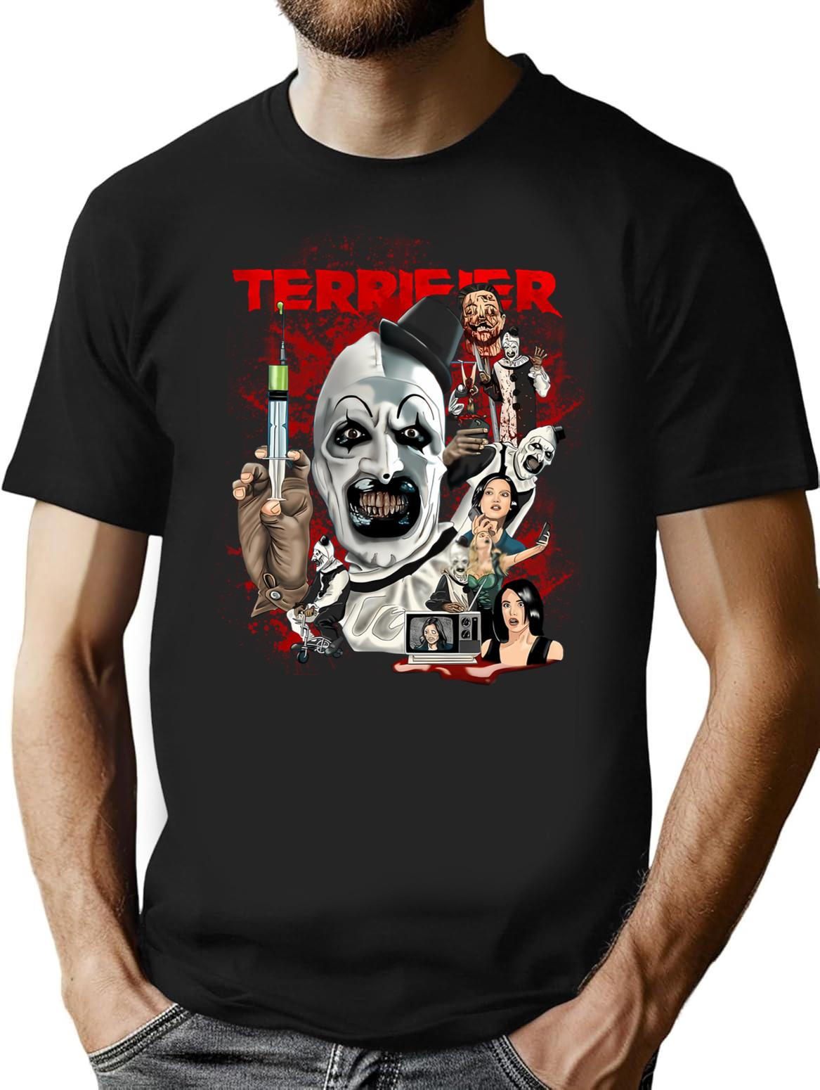 Vintage Terrifier Clown T-Shirt for Men & Women, T-Shirts Graphic Tee - Black