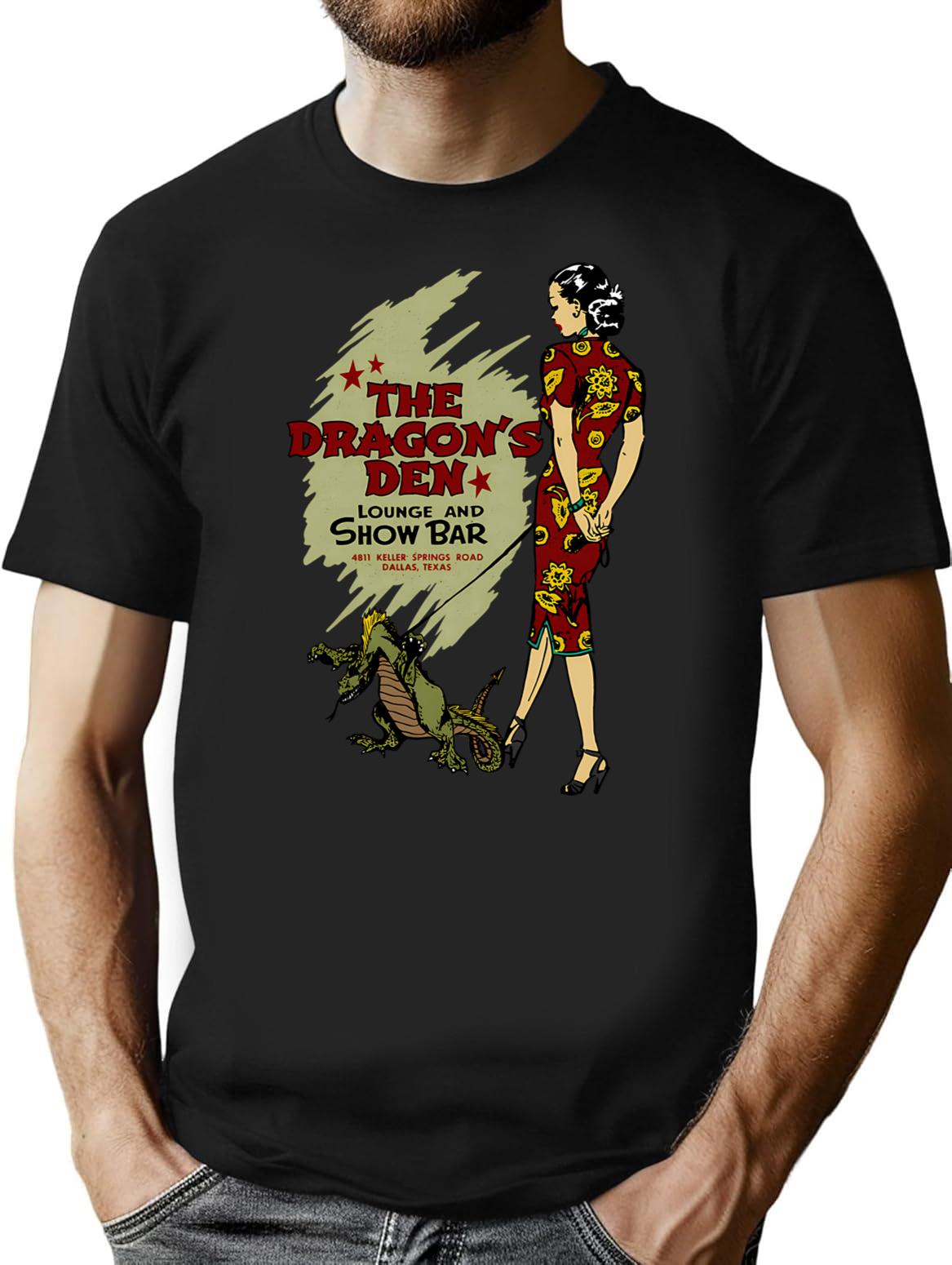 Vintage Texas Chinese Bar T-Shirt for Men & Women, T-Shirts Graphic Tee - Black