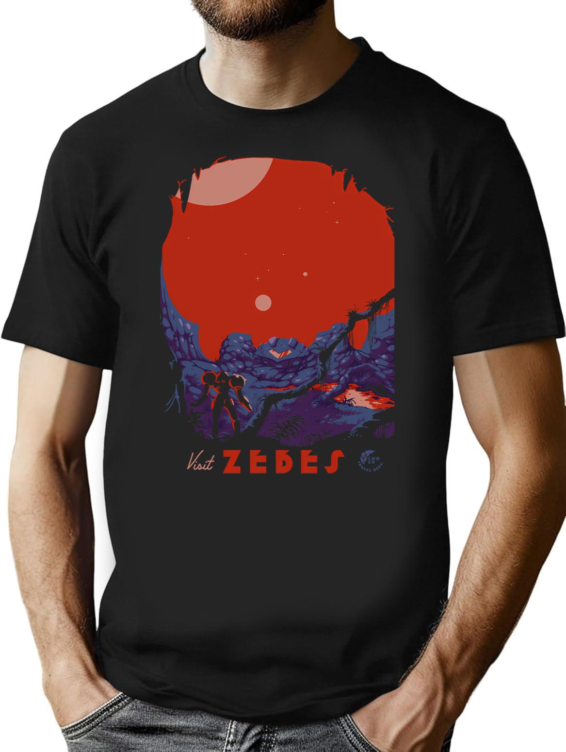 Visit Zebes T-Shirt for Men & Women, T-Shirts Graphic Tee - Black