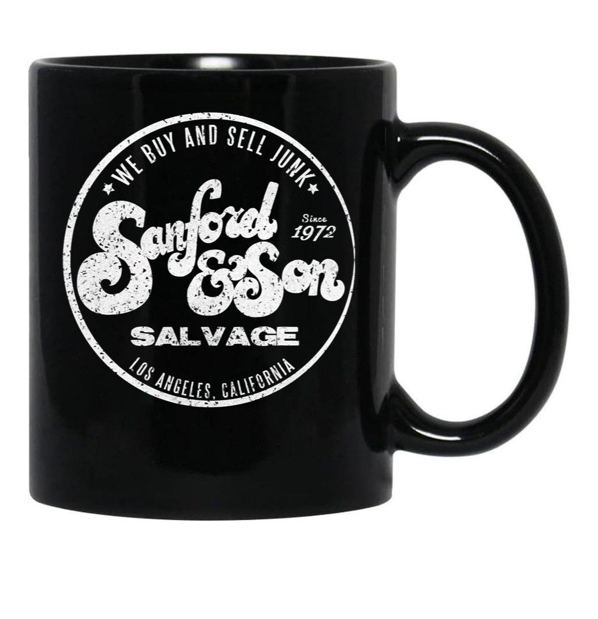 We Buy And Sell Junk Wht Sanford And Son The Comedy Store Good Times Halloween Christmas Black Coffee Mug, Gift Coffee Mug - Black