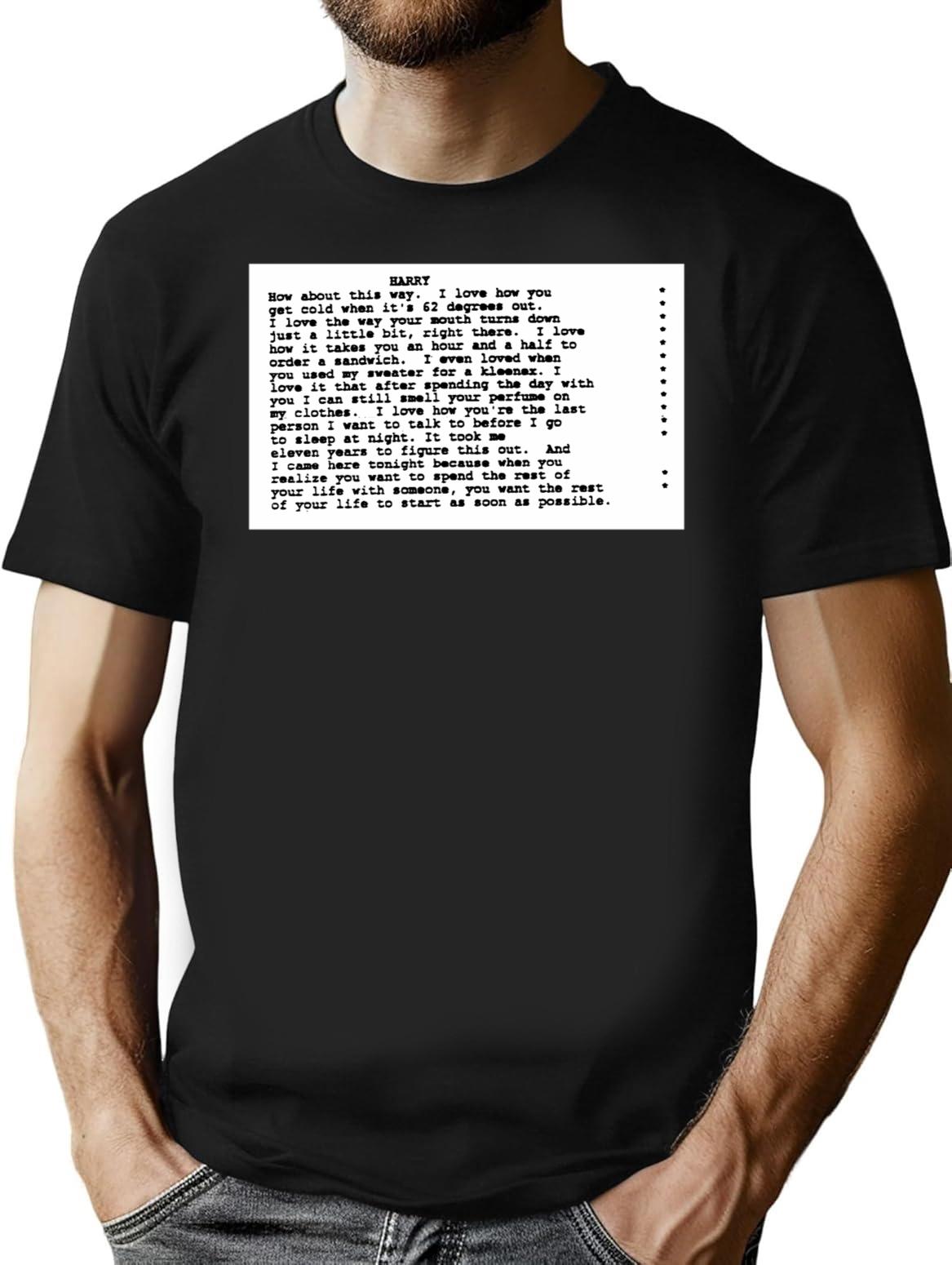 When Harry Met Sally Script Premium Heavyweight Cotton T-Shirt - Black