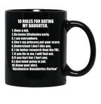 10 Rules For Dating My Daughter Protective Father Dad Father'S Day Black Coffee Mug - Black