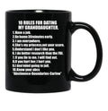 10 Rules For Dating My Granddaughter Protective Grandfather Grandpa Granddad Father'S Day Black Coffee Mug - Black