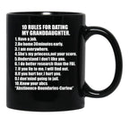 10 Rules For Dating My Granddaughter Protective Grandfather Grandpa Granddad Father'S Day Black Coffee Mug - Black