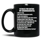 10 Rules For Dating My Granddaughter Protective Grandfather Grandpa Granddad Father'S Day Black Coffee Mug