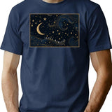 10000 Maniacs Vintage Victorian Design T-Shirt for Men & Women, T-Shirts Graphic Tee - Navy