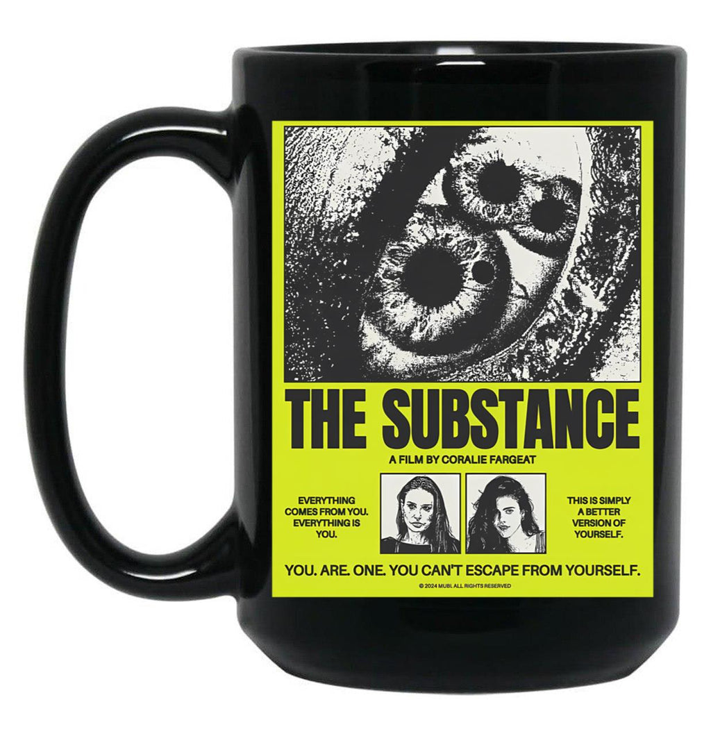 The Substance Movie Horror Style Black Coffee Mug, Gift Coffee Mug