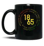 1865 Circle Text Black History Juneteenth June Vintage Black Coffee Mug