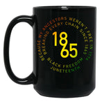 1865 Circle Text Black History Juneteenth June Vintage Black Coffee Mug