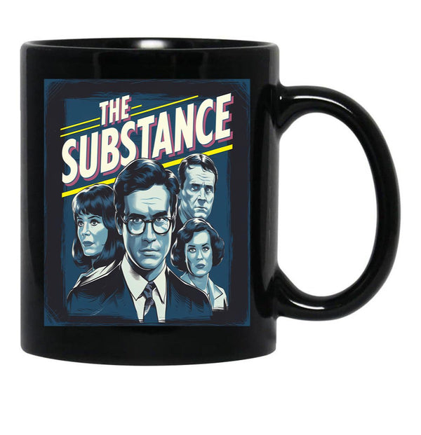 The Substance Sticker Black Coffee Mug, Gift Coffee Mug - Black