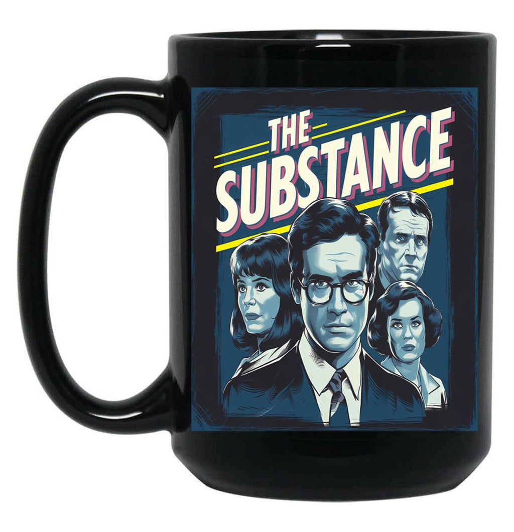 The Substance Sticker Black Coffee Mug, Gift Coffee Mug