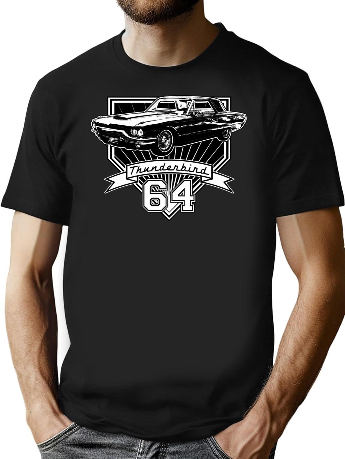 1964 Thunderbird T-Shirt for Men & Women, T-Shirts Graphic Tee - Black