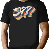 1977 Retro Dog Fight T-Shirt for Men & Women, T-Shirts Graphic Tee - Black