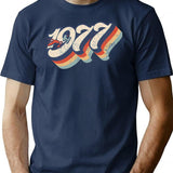 1977 Retro Dog Fight T-Shirt for Men & Women, T-Shirts Graphic Tee - Navy