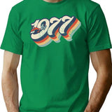 1977 Retro Dog Fight T-Shirt for Men & Women, T-Shirts Graphic Tee - Green