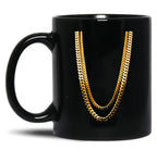 2 Chains Black Coffee Mug, Gift Coffee Mug