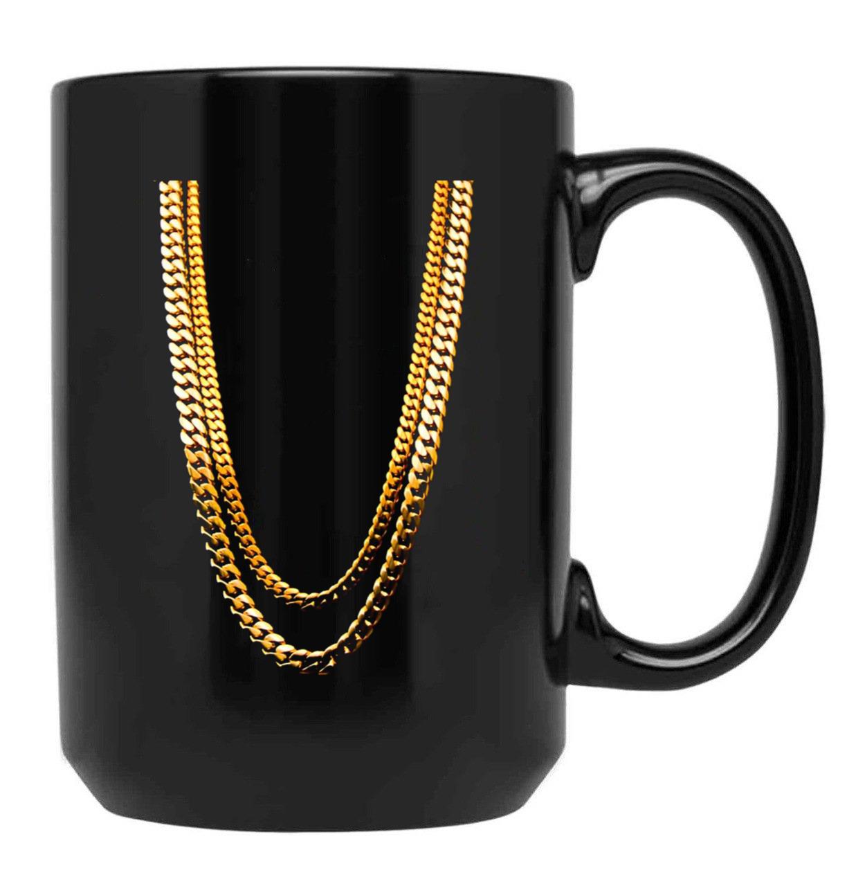 2 Chains Black Coffee Mug, Gift Coffee Mug