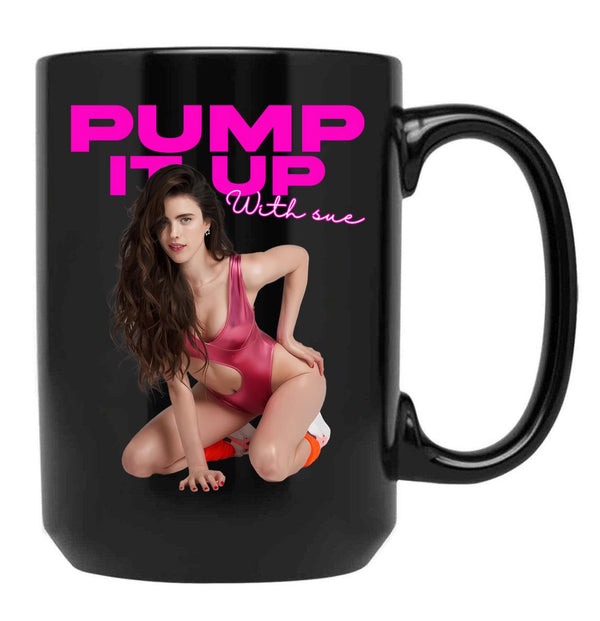 The Substance Pump It Up Black Coffee Mug, Gift Coffee Mug