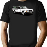240 Wagon T-Shirt for Men & Women, T-Shirts Graphic Tee - Black