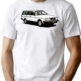 240 Wagon T-Shirt for Men & Women, T-Shirts Graphic Tee - White