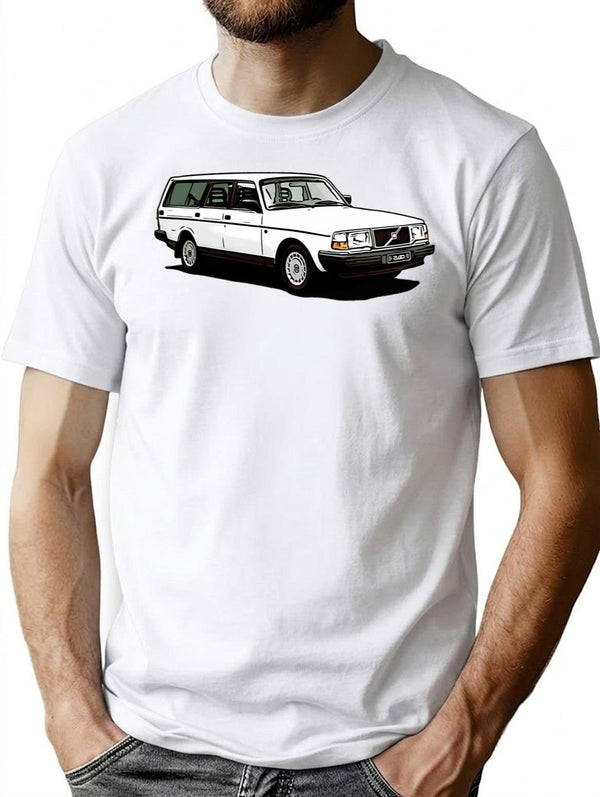 240 Wagon T-Shirt for Men & Women, T-Shirts Graphic Tee - White