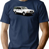 240 Wagon T-Shirt for Men & Women, T-Shirts Graphic Tee - Navy