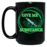 The Substance On T-Shirt Black Coffee Mug, Gift Coffee Mug