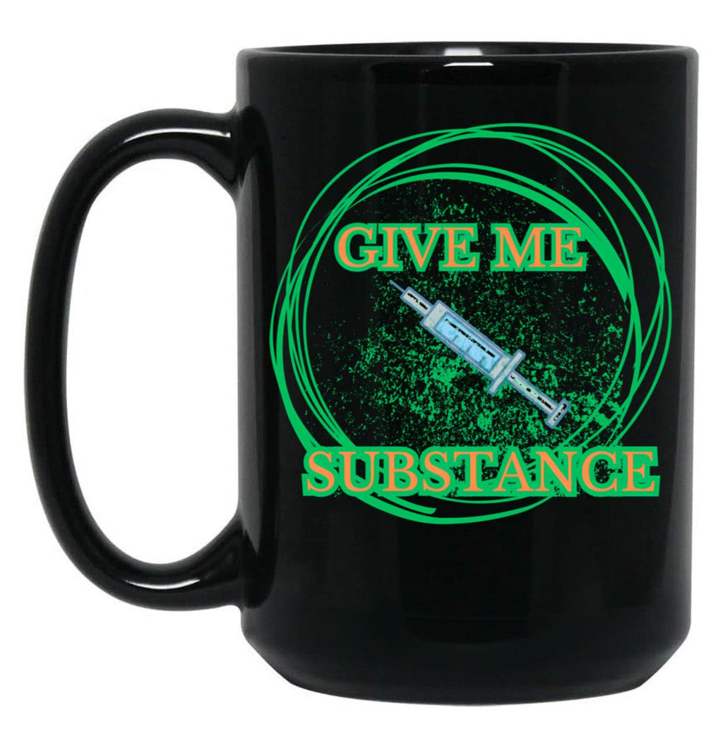 The Substance On T-Shirt Black Coffee Mug, Gift Coffee Mug