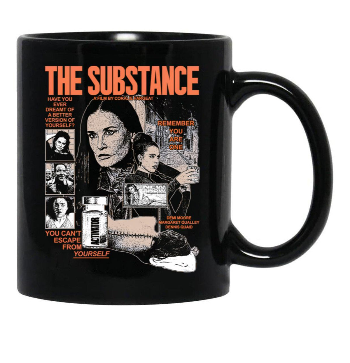 The Substance Movie Black Coffee Mug, Gift Coffee Mug Style 2 - Black