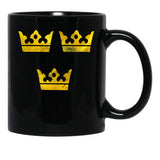 3 Three Crowns Tre Kronor Of Sweden Swedish Coat Of Arms Distressed Black Coffee Mug, Gift Coffee Mug - Black