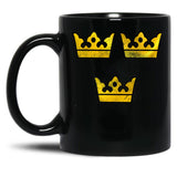 3 Three Crowns Tre Kronor Of Sweden Swedish Coat Of Arms Distressed Black Coffee Mug, Gift Coffee Mug