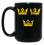 3 Three Crowns Tre Kronor Of Sweden Swedish Coat Of Arms Distressed Black Coffee Mug, Gift Coffee Mug