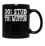 30 Stud 70 Muffin Funny Dad Gift Black Coffee Mug, Gift Coffee Mug - Black