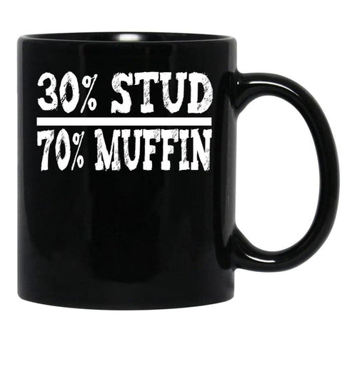30 Stud 70 Muffin Funny Dad Gift Black Coffee Mug, Gift Coffee Mug - Black