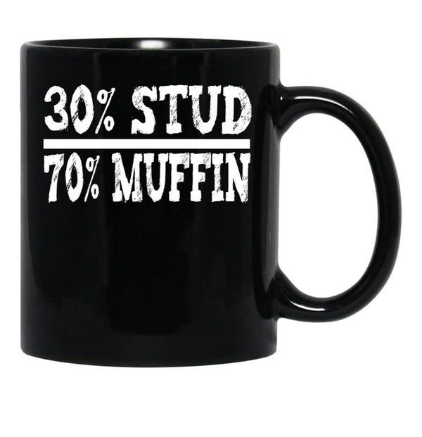 30 Stud 70 Muffin Funny Dad Gift Black Coffee Mug, Gift Coffee Mug - Black