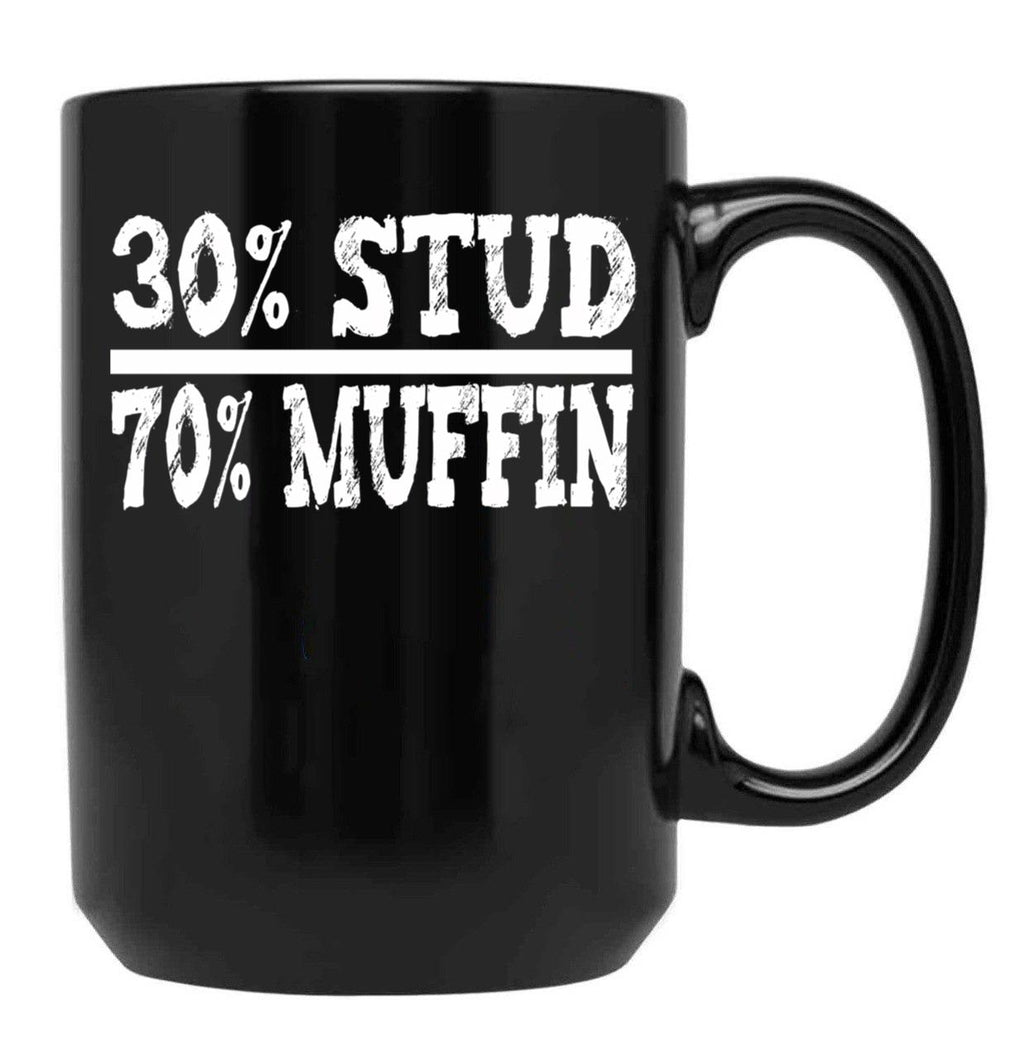 30 Stud 70 Muffin Funny Dad Gift Black Coffee Mug, Gift Coffee Mug