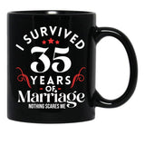 35Th Wedding Anniversary 35 Years Of Marriage Couples Black Coffee Mug, Gift Coffee Mug - Black