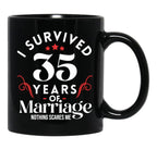 35Th Wedding Anniversary 35 Years Of Marriage Couples Black Coffee Mug, Gift Coffee Mug - Black