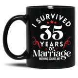 35Th Wedding Anniversary 35 Years Of Marriage Couples Black Coffee Mug, Gift Coffee Mug - Black