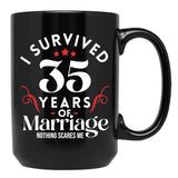 35Th Wedding Anniversary 35 Years Of Marriage Couples Black Coffee Mug, Gift Coffee Mug