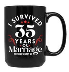35Th Wedding Anniversary 35 Years Of Marriage Couples Black Coffee Mug, Gift Coffee Mug