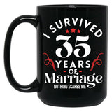 35Th Wedding Anniversary 35 Years Of Marriage Couples Black Coffee Mug, Gift Coffee Mug