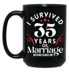 35Th Wedding Anniversary 35 Years Of Marriage Couples Black Coffee Mug, Gift Coffee Mug
