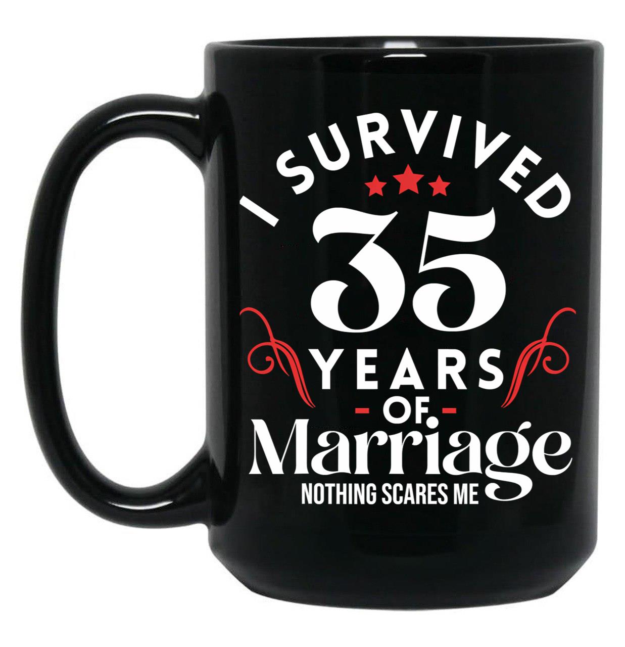 35Th Wedding Anniversary 35 Years Of Marriage Couples Black Coffee Mug, Gift Coffee Mug