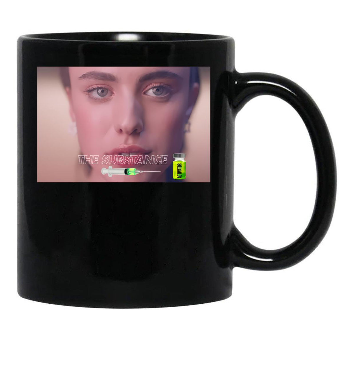 The Substance Demi Moore Horror Movie Film Black Coffee Mug, Gift Coffee Mug - Black