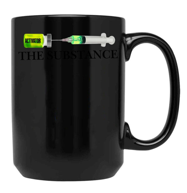 The Substance Demi Moore Horror Movie Film Black Coffee Mug, Gift Coffee Mug