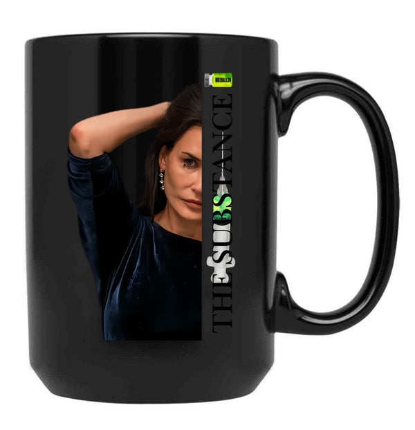 The Substance Demi Moore Horror Movie Black Coffee Mug, Gift Coffee Mug