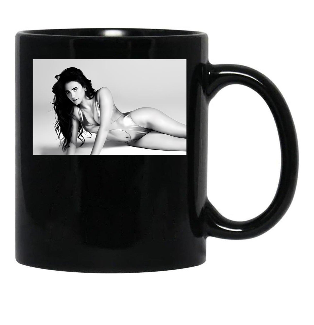Sexy Margaret Qualley Black Coffee Mug, Gift Coffee Mug - Black