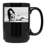 Sexy Margaret Qualley Black Coffee Mug, Gift Coffee Mug